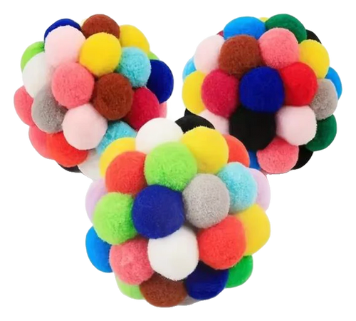 Rainbow pom-pom balls