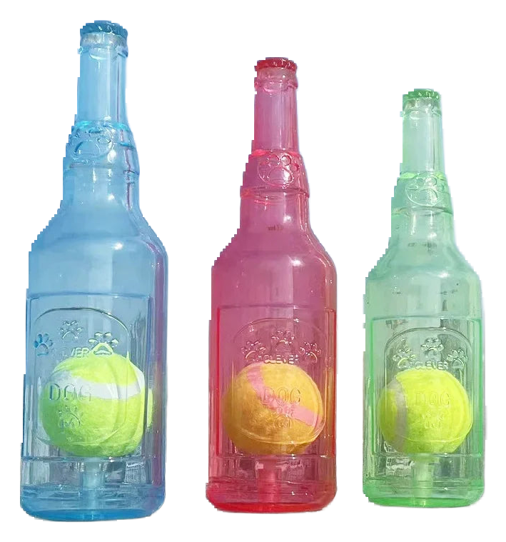 Squeaky bottle with ball