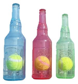 Squeaky bottle with ball
