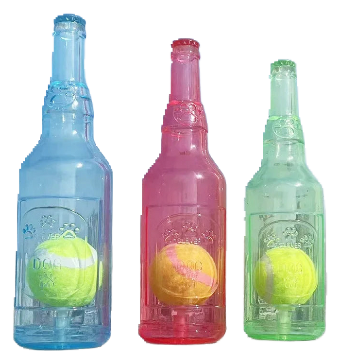 Squeaky bottle with ball