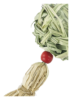 Grass ball on a string