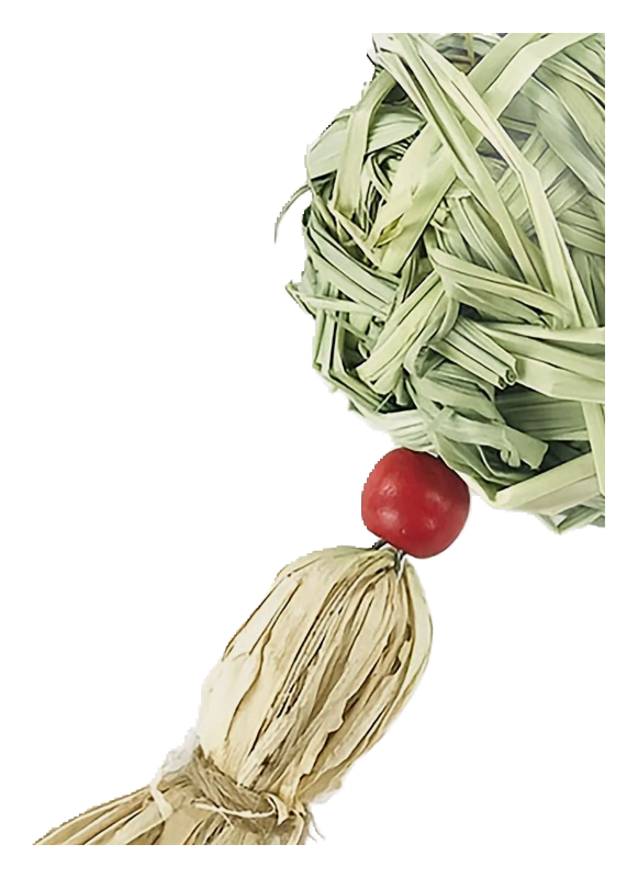 Grass ball on a string