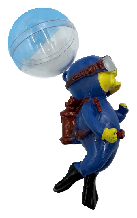 Floating scuba diver